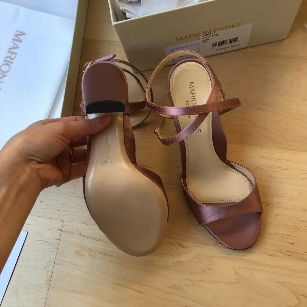 Marion Parke Loretta rose pink satin heels - Picture 6 of 8